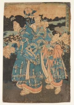  Utagawa Toyokuni Set of three Japanese framed woodblock prints by Utagawa Toyokuni 1786 1865  - 3353507