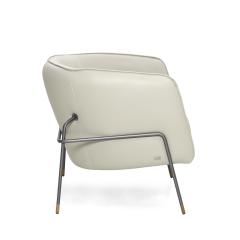  Uultis Design Bella Armchair Featuring Metal Frame and Leather - 2497263