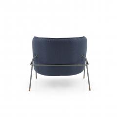  Uultis Design Bella Armchair Featuring Metal Frame and Navy Fabric - 2403230