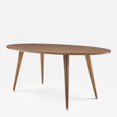  Uultis Design Board Oval Oak Dining Table with Tapered Spindle Legs - 2565894