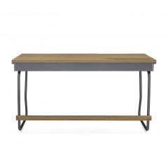  Uultis Design Class Desk with a Teak Top and Graphite Finished Metal Base - 2385059