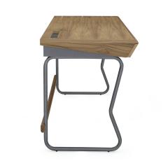  Uultis Design Class Desk with a Teak Top and Graphite Finished Metal Base - 2385073