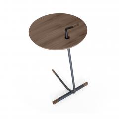  Uultis Design Like Side Table Featuring a Wood Top Metal Base - 2386553