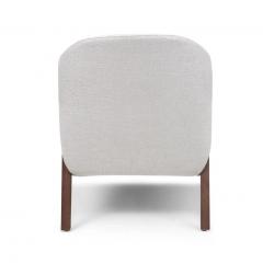  Uultis Design Osa Upholstered Armchair in Walnut Frame and White Fabric - 2817932