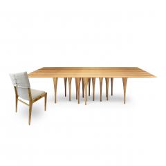  Uultis Design Pin Dining Table with Veneered Teak Table Top - 2327633