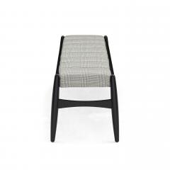  Uultis Design Wave Bench in Black Finish and Checkered Gray Fabric - 2495323