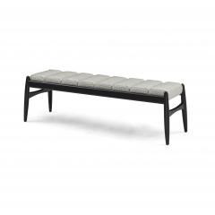  Uultis Design Wave Bench in Black Finish and Checkered Gray Fabric - 2495324
