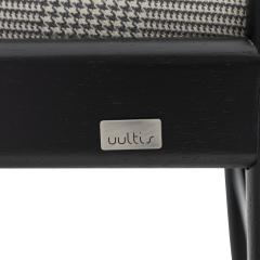  Uultis Design Wave Bench in Black Finish and Checkered Gray Fabric - 2495326