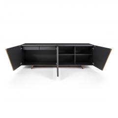  Uultis Design Ypis Sideboard Featuring Graphite Finish and Geometric Marquetry in Teak - 2383903