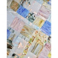  V v Glass Contemporary Italian Blue Pink Yellow Copper Murano Art Glass Mosaic Centerpiece - 1189249