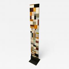  V v Glass Contemporary Italian Murano Glass Silver Gold Colorful Mosaic Panel Sculpture - 2419052