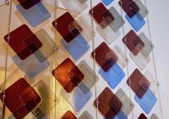  V v Glass Organic Modern Italian Geometric Gray Purple Aqua Murano Glass Curtain Divider - 624930