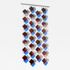  V v Glass Organic Modern Italian Geometric Gray Purple Aqua Murano Glass Curtain Divider - 626492