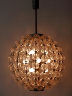  VEB Leuchten Huge Mid Century Modern 13 Flamed Glass Sputnik Chandelier or Pendant Lamp 1960s - 1802204