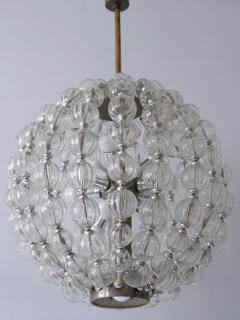  VEB Leuchten Huge Mid Century Modern 13 Flamed Glass Sputnik Chandelier or Pendant Lamp 1960s - 1802214