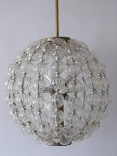  VEB Leuchten Huge Mid Century Modern 13 Flamed Glass Sputnik Chandelier or Pendant Lamp 1960s - 1802215
