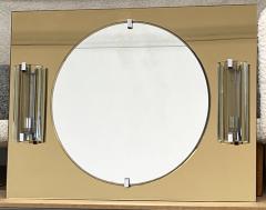  VECA Italian Vanity or Entryway Mirror With Murano Sconces 1960s Veca - 3864434