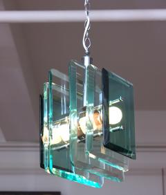  VECA Mid Century Modern Green Tint Glass Pendant by VECA Italy 1960 - 477152