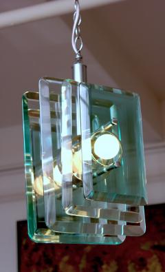  VECA Mid Century Modern Green Tint Glass Pendant by VECA Italy 1960 - 477154