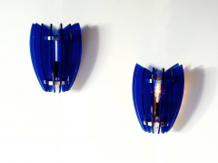  VECA Pair of Sconces by Veca Milano in Cobalt Blue Italy 1970 - 769824