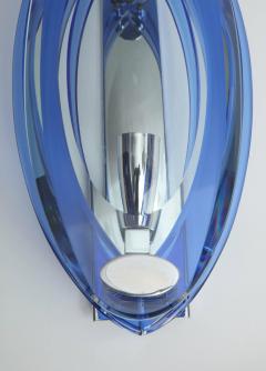  VECA Veca 3 Layer Blue Murano Glass Sconces - 880745