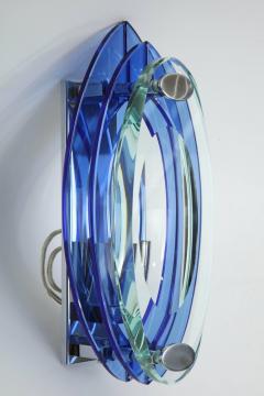  VECA Veca 3 Layer Blue Murano Glass Sconces - 880747