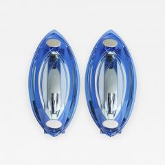  VECA Veca 3 Layer Blue Murano Glass Sconces - 881445