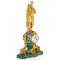  VICTOR PAILLARD Antique French gilt bronze and malachite clock set - 3943034