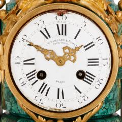  VICTOR PAILLARD Antique French gilt bronze and malachite clock set - 3943037