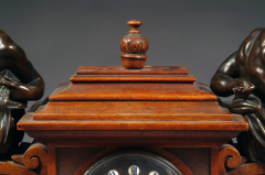  VICTOR PAILLARD FRENCH CARVED WOOD AND BRONZE MOUNTED MANTEL CLOCK BY VICTOR PAILLARD - 3566356