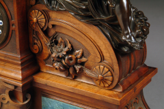  VICTOR PAILLARD FRENCH CARVED WOOD AND BRONZE MOUNTED MANTEL CLOCK BY VICTOR PAILLARD - 3566443