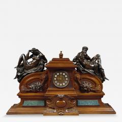  VICTOR PAILLARD FRENCH CARVED WOOD AND BRONZE MOUNTED MANTEL CLOCK BY VICTOR PAILLARD - 3570285