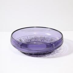  Val St Lambert Val Saint Lambert Art Deco Style Pressed Glass Bowl in Prussian Blue by Val St Lambert - 3752318