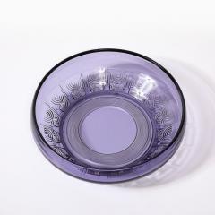  Val St Lambert Val Saint Lambert Art Deco Style Pressed Glass Bowl in Prussian Blue by Val St Lambert - 3752487