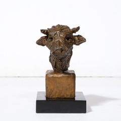  Valdema Balutis Mid Century Brutalist Caste Bronze Bulls Head Sculpture signed Valdema Balutis - 3352251