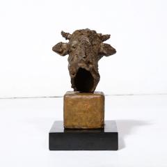  Valdema Balutis Mid Century Brutalist Caste Bronze Bulls Head Sculpture signed Valdema Balutis - 3352291