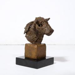  Valdema Balutis Mid Century Brutalist Caste Bronze Bulls Head Sculpture signed Valdema Balutis - 3352294