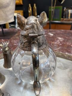  Valenti Italian Silver Plated Animal Head Decanter and Goblet Set by Valenti 1960s - 4319982