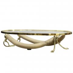  Valenti Italo Valenti Faux Tusk and Gilt Bronze Coffee Table - 3568113