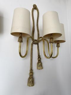  Valenti Spain Pair of Gilt Bronze and Brass Knot Sconces by Valenti Spain 1980s - 2511941