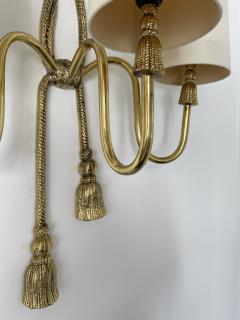  Valenti Spain Pair of Gilt Bronze and Brass Knot Sconces by Valenti Spain 1980s - 2511948