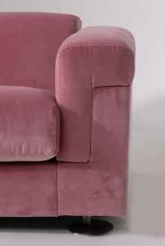  Valeria Borsani Alfredo Bonetti D120 Pink Velvet Sofa Valeria Borsani and Alfredo Bonetti for Tecno - 3673776