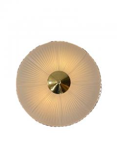  Valinte OY Finnish Design Flush Mount Model 1241 in Brass Synthetic Textile Valinte 1950 - 3972368