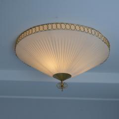  Valinte OY Finnish Design Flush Mount Model 1241 in Brass Synthetic Textile Valinte 1950 - 4334553