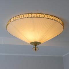  Valinte OY Finnish Design Flush Mount Model 1241 in Brass Synthetic Textile Valinte 1950 - 4334555