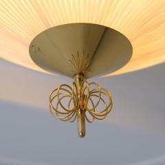  Valinte OY Finnish Design Flush Mount Model 1241 in Brass Synthetic Textile Valinte 1950 - 4334556
