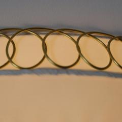  Valinte OY Finnish Design Flush Mount Model 1241 in Brass Synthetic Textile Valinte 1950 - 4334557
