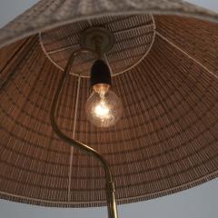  Valinte OY Large Mid Century Modern Valinte Table Lamp in Brass Rattan Finland 1950s - 4682673