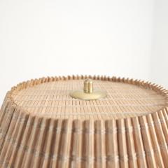  Valinte OY Large Mid Century Modern Valinte Table Lamp in Brass Rattan Finland 1950s - 4682675