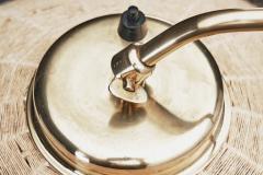  Valinte OY Model 2322 Brass Wall Lamp with Woven Dome Shade by Valinte Oy Finland 1950s - 4684866